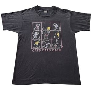 Vintage 90s Single Stitch Cat Graphic Tshirt Sz L